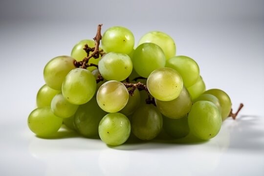 bunch of green grapes  isolated on white