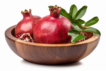 bowl of pomegranate isolated on white