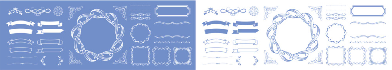 Pastel blue frame design material. antique decoration