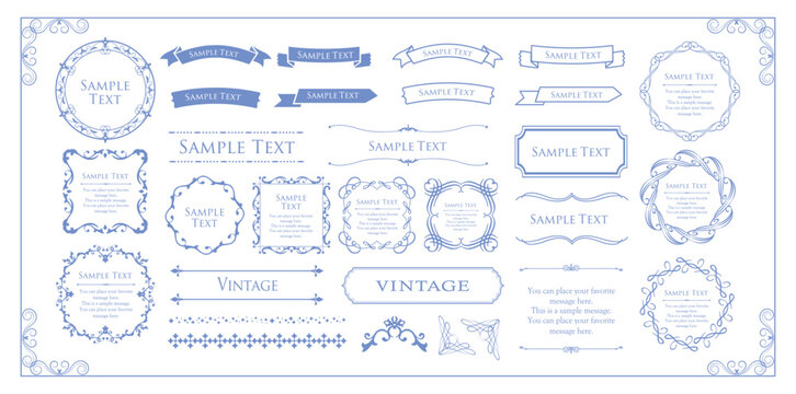 Pastel blue frame design material. antique decoration