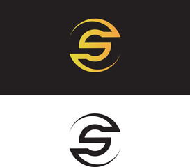 new euro symbol in black ,S latter logo design 