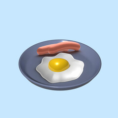 fried egg in a frying pan