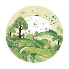 Organic farming and green living in eco environment, Generative AI