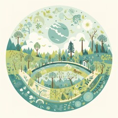 Organic farming and green living in eco environment, Generative AI