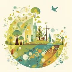Organic farming and green living in eco environment, Generative AI