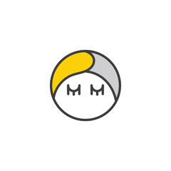 Facial icon design with white background stock illustration