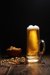 A mug with traditional German lager beer	