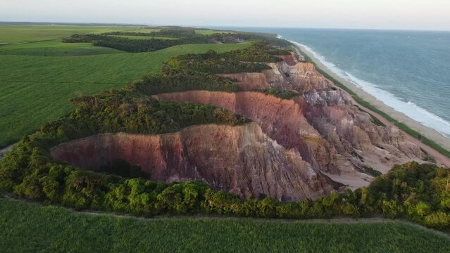 Fal&eacute;sias Praia Gunga Alagoas Paisagem Litoral Mar P&ocirc;r Por do Sol Oceano Areia Geologia Geografia Zona da Mata Geo Planeta Terra Ondas Geol&oacute;gico Acidente Geogr&aacute;fico