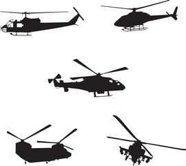 Naklejka na ściany i meble helicopter silhouettes set 
