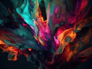 "Luminous Layers": A series of abstract images created using fluid fusion techniques that incorporate neon and metallic colors to create a shimmering, abstract