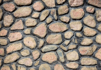 A wall of laid out stones as a background.