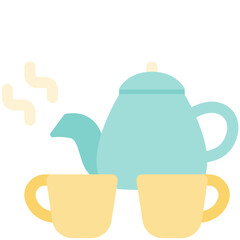 teapot set flat icon