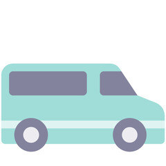 pick up van flat icon