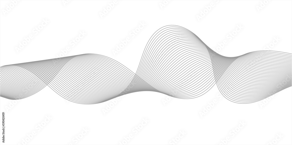 Wall mural abstract wave line for banner, template, wallpaper background with wave design. vector illustration.