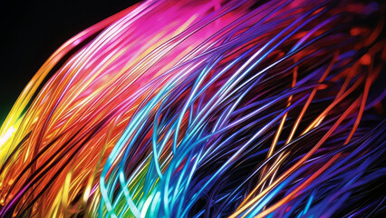 fiber optic cable. colorful background