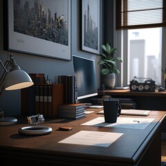 個人事務所の机：AI作品
