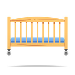 Baby crib bed vector isolated illustration