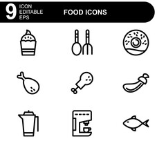 food icon or logo isolated sign symbol vector illustration - high quality black style vector icons