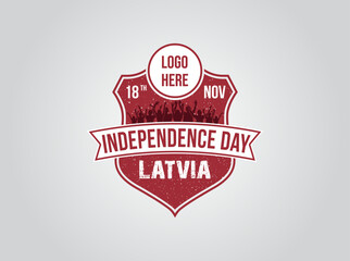 Latvia Independence Day. People celebrate the 18th of November. National Flag Color on the Shield vector