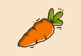 Illustration design of orange carrot