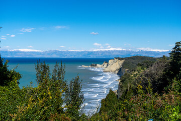 STUNNING CORFU ISLAND GREEK CINEMATIC STYLE OCEANSIDE COASTLINE SHORE 