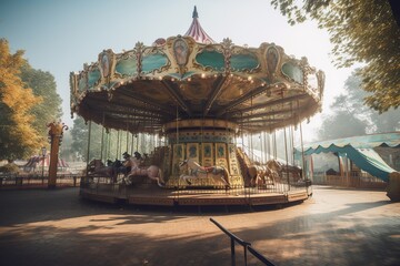 park that has a carousel and Ferris wheel  , generative artificial intelligence