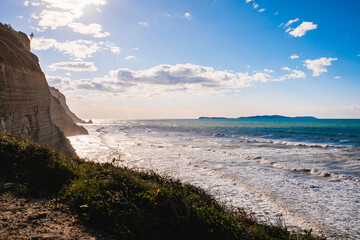 STUNNING CORFU ISLAND GREEK CINEMATIC STYLE OCEANSIDE COASTLINE SHORE 