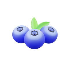 3d minimal rendering summer fruit Blueberry