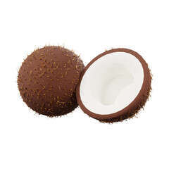 3d minimal rendering summer fruit coconut