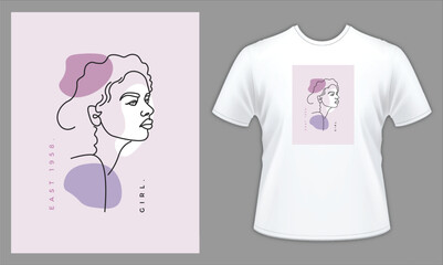 Purple Girl Line T-shirt Design vectors for T-shirts designs, graphics resource for t shirt, t shirt graphics resource, t shirts vectors, t shirt illustrator,