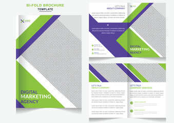 Creative business bifold brochure design and company profile template marketing flyer design template