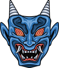 HANNYA MASK IN VECTOR ILLUSTRATION SUITABLE FOR YOUR NEEDS