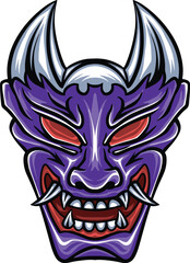 HANNYA MASK IN VECTOR ILLUSTRATION SUITABLE FOR YOUR NEEDS