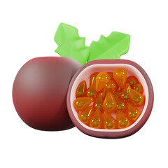 3d minimal rendering summer fruit Passion Fruit