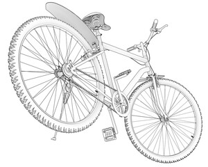 Fototapeta na wymiar Realistic bike isolated on transparent background. 3d rendering - illustration