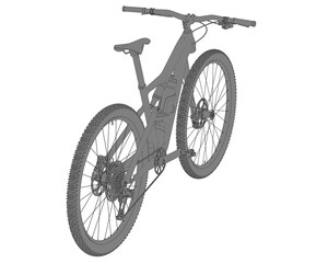 Fototapeta premium Realistic bike isolated on transparent background. 3d rendering - illustration