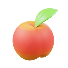 3d minimal rendering summer fruit peach