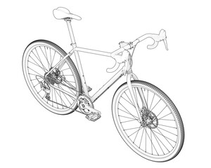 Realistic bike isolated on transparent background. 3d rendering - illustration