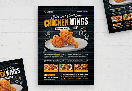 Chicken Wings Promotion Flyer Template
