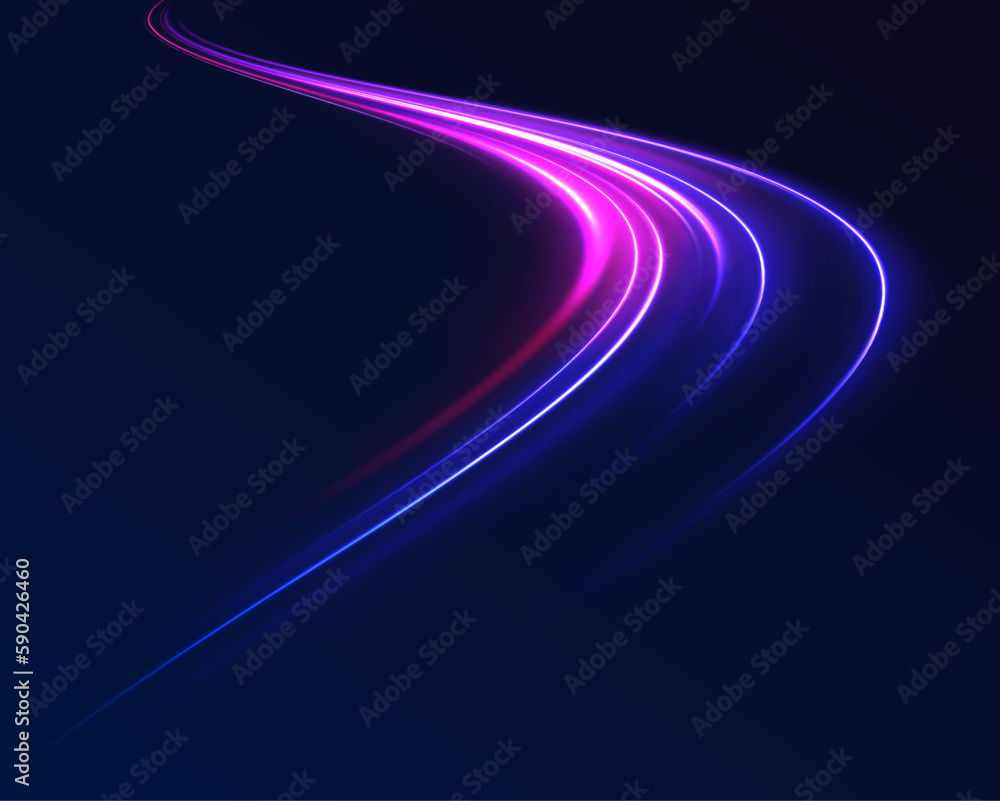 Fototapete laser beams luminous abstract sparkling isolated on a transparent background. light and stripes movi