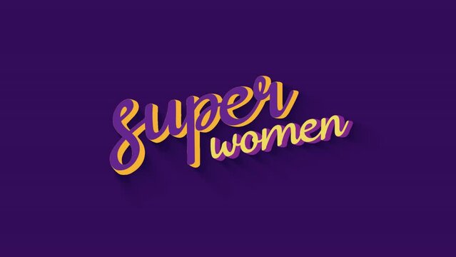 superwoman. happy mothers day. animation mother day. mother day animated. animation 4k for women's day. lettering style. alpha background.