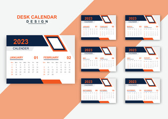 Real estate business 6page desk calendar design editable template