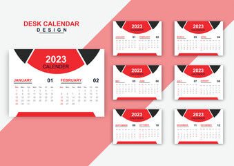 Real estate business 6page desk calendar design editable template