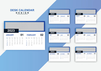 Modern 6page desk calendar design template