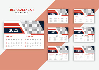Professional business 6page Desk calendar design Template