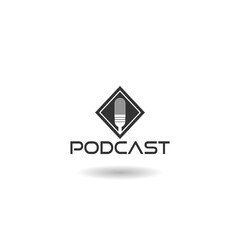 Fototapeta premium Podcast logo icon with shadow