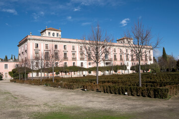 Fototapeta na wymiar Boadilla del Monte - Palace of the Infante Don Luis, south-east facade and gardens. Madrid region, Spain 