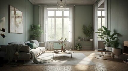 Fototapeta premium おしゃれな部屋のインテリア写真・内装（Generative AI） 