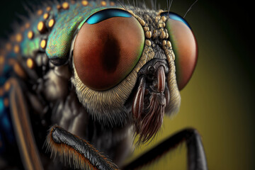 Bug close up of an insects face, detailed eyes ,made with Generative AI