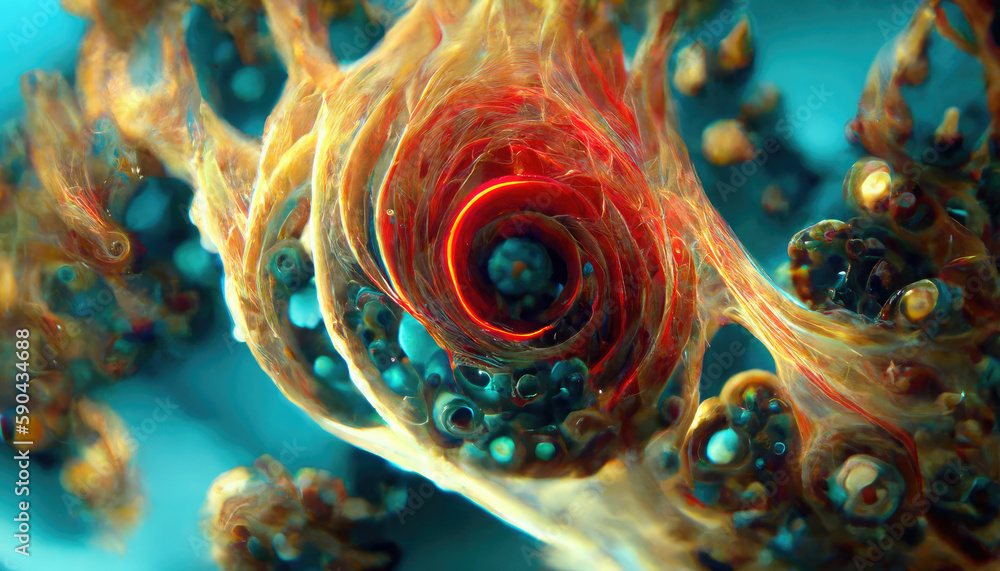 Poster fibonacci spiral background, abstract fractal structures ,made with generative ai